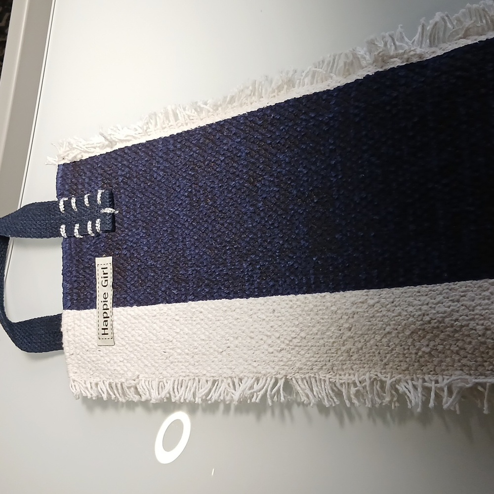 Happie Girl Wine Tote Navy Stripe